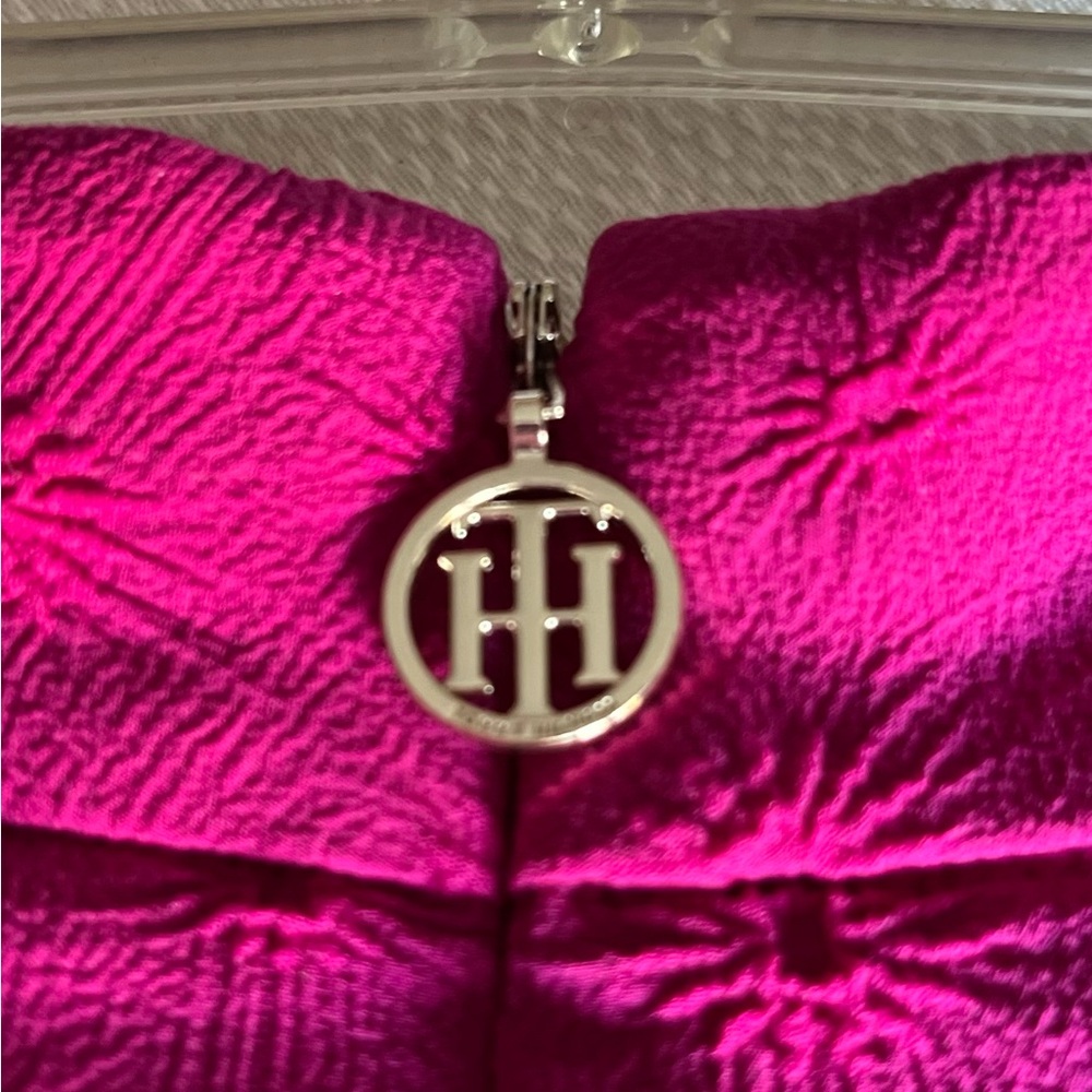 NWT Tommy Hilfiger Fuschia Flutter Sleeve Dress Feminine Summer Sz 8 - Picture 3 of 9